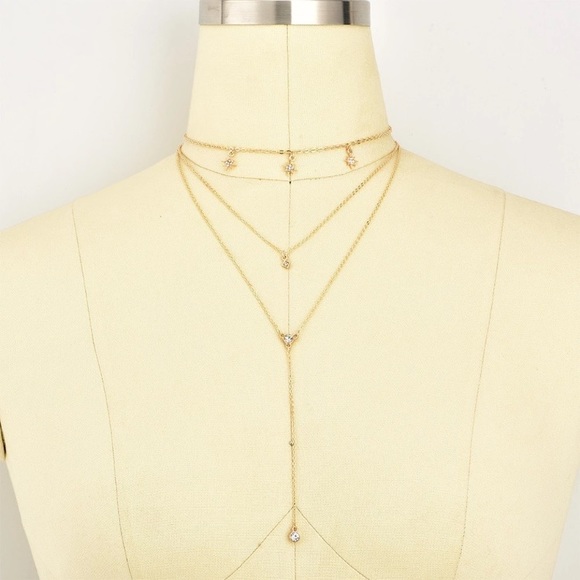 New Gold Star Layered Necklace - Picture 5 of 6